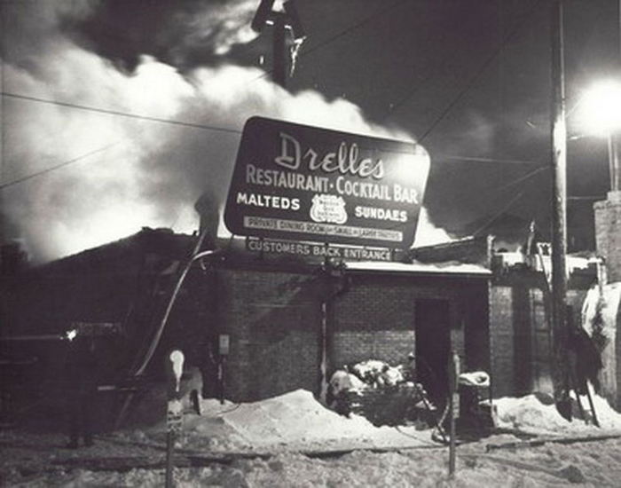 Drelles Restaurant and Cocktail Bar - 1963 Fire Scene (newer photo)